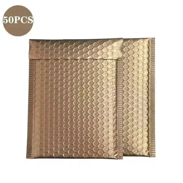Laser Red 50Pcs Holographic Bubble Mailer Red Mailing Envelope Waterproof Courier Bag Padded Bubble Envelopes Pack Bag