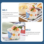50Pcs Ice Cream Paper Cups Disposable Party Dessert Containers Sturdy Reinforced Rim for Outdoor Camping Snacks