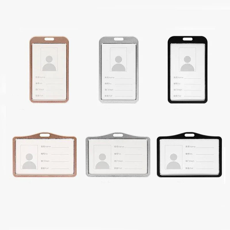Aluminum Alloy Card Cover Case Women Men Work Name Bank ID Card Holders Business Badge Case Credit Card Badge Case Bag Pouch