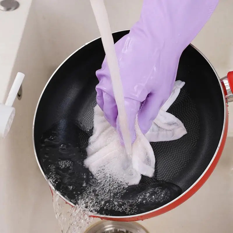 dailyWater Resistant Dish Washing Gloves 1 Pair Durable Latex Rubber Gloves Reusable for Kitchen Cleaning Laundry Gardening Use