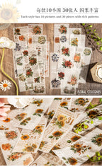 JIAMEI 30pcspack Floral Litmus Paper Materials Paper Decor Junk Journal DIY Scrapbooking Translucent Craft Aesthetics Paper