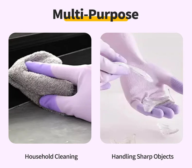 Latex Cleaning Gloves Non Slip Grip Waterproof Reusable for Dish Washing Kitchen Bathroom Household and Laundry Chores