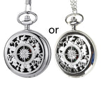 Multifunctional Pocket Watch Flip Open Survival Compass for Men Retro Hollow Out Pocket Watch Compass With Clasp Chain