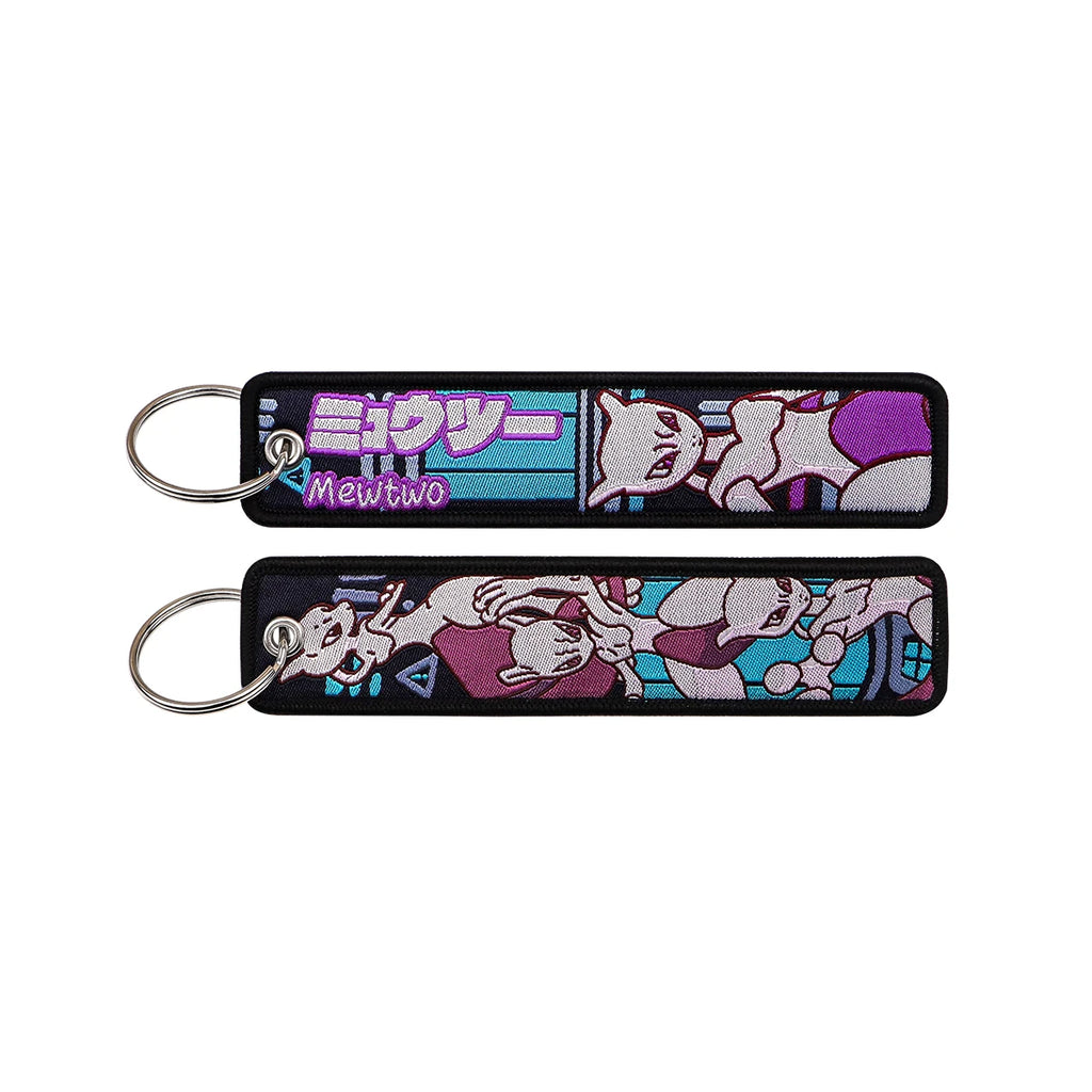 Kawaii Japanese Elf Anime Embroidery Key Fobs Key Tag Motorcycles Cars Backpack Chaveiro Keychain Fashion Keyring Friends Gifts