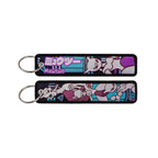 Kawaii Japanese Elf Anime Embroidery Key Fobs Key Tag Motorcycles Cars Backpack Chaveiro Keychain Fashion Keyring Friends Gifts