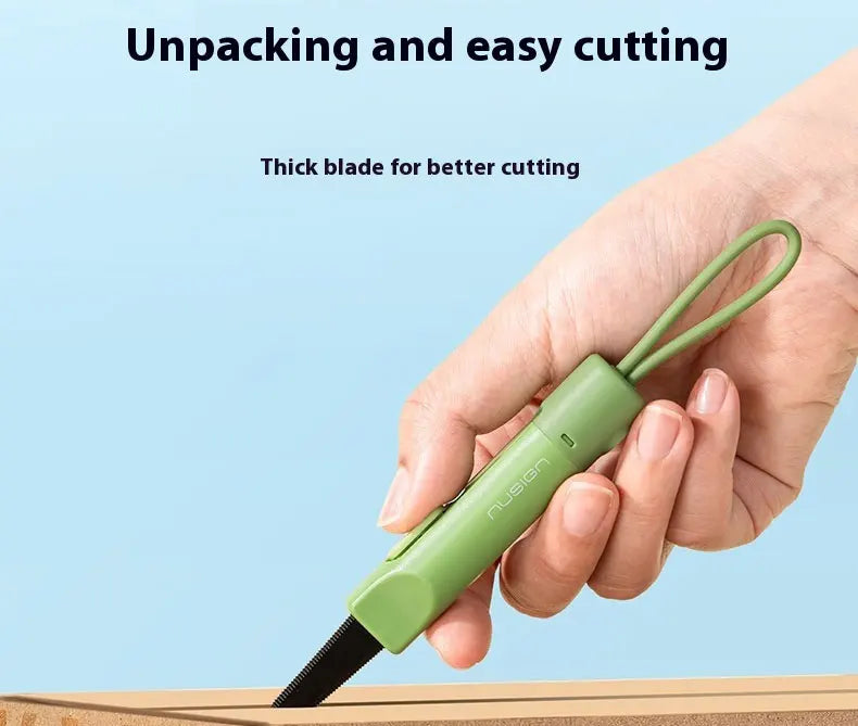 NUSIGN Magnetic Mini Box Cutter Portable Retractable Blade Paper & Letter Opener Durable ABS Material for Office & Home Use