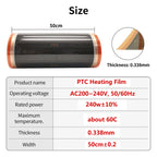 MINCO HEAT 240w/m2 New Graphene PTC Heating Film Infrared AC200~240V about 60C Warm Floor Heating Mat