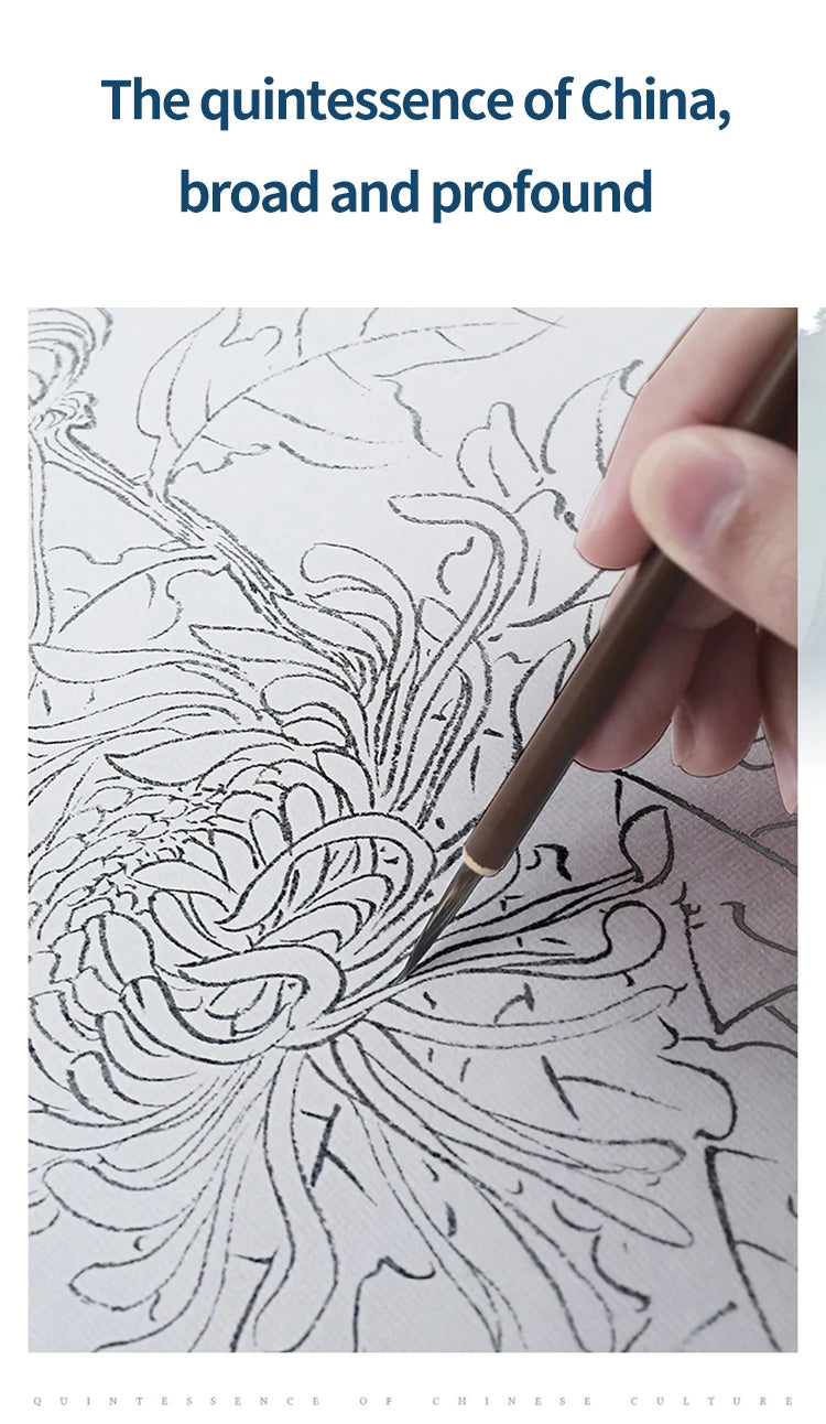 6/9/ 12/ 16 Chinese Painting Brush Beginner Calligraphy Drawing Bamboo Pen Curtain Felt Rice Paper Set Landscape Drawing Writing