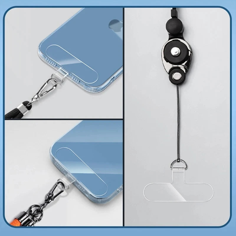 10/5/1Pcs Universal Tpu Mobile Phone Anti-lost Lanyard Card Gasket Nylon Detachable Phone Hanging PLR Strap Patch Tether Pad