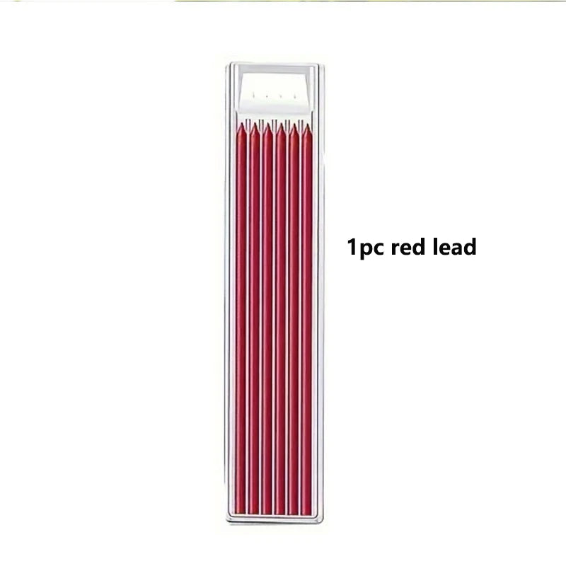 5 Colors 2.8mm Solid Woodworking Mechanical Pencil with Pen Cover 2B Black Yellow Red Lead Long Headed Carpenter Marking Pencil