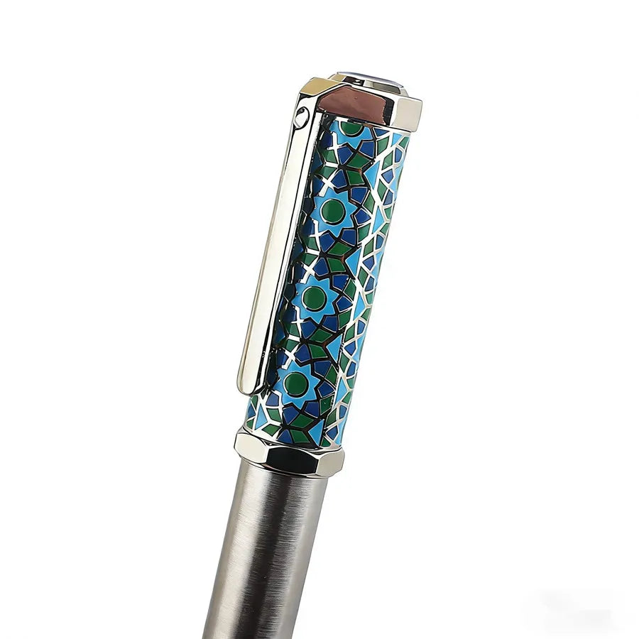 Luxury Metal Ballpoint Pen Stainless Steel Golden Trim Gift Writing Stationery Office School Supplies
