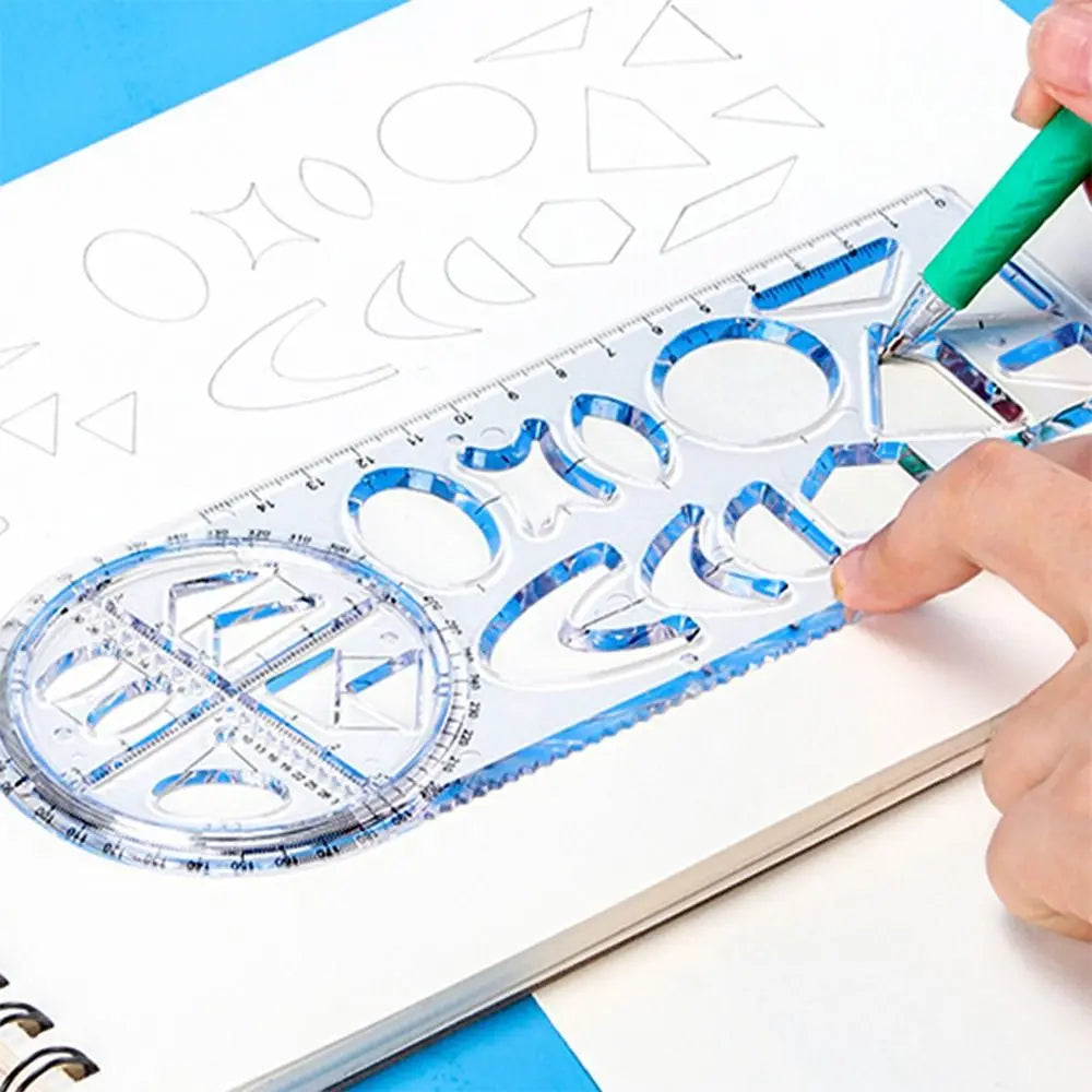 Rotary Multi-function Geometric Drawing Ruler Protractor Learning Measuring Tool Creative Stationery Gift School Office Supplies