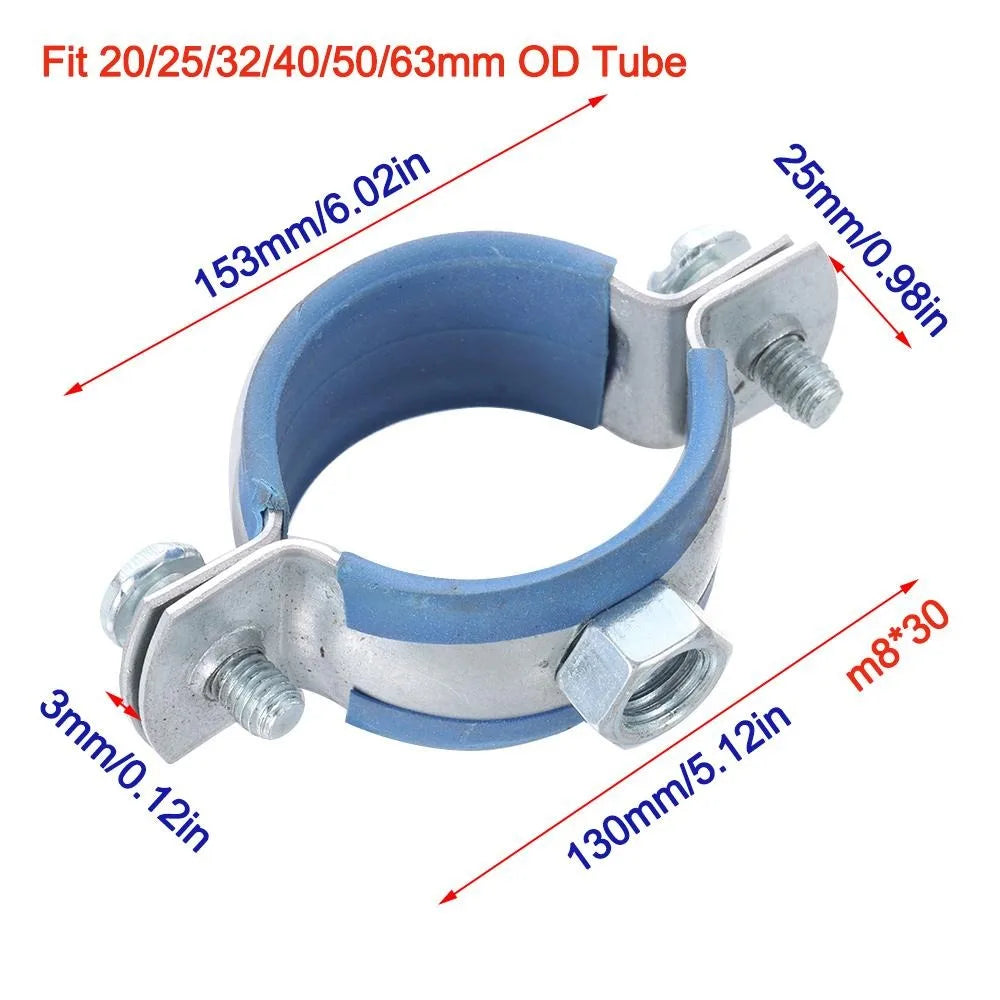 Round Hose Clamp 20/25/32/40/50/63mm PPR/PVC Nut Hoop Water Pipe Gas Pipe Fastener Pipe Fitting Durable Suspension Pipe Holder