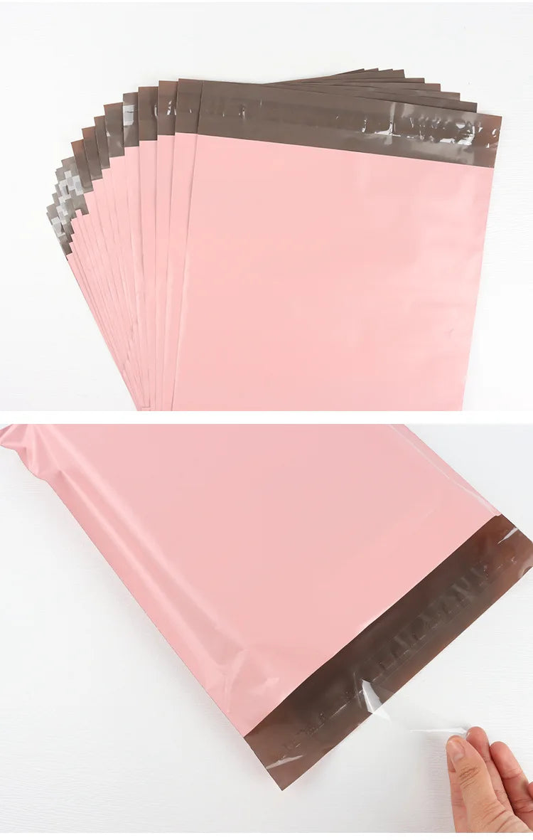 50Pcs Pink Poly Mailer Shipping Bags Waterproof Mailing Envelopes Self Seal Post Transport Bags Thicken Courier Bag 16 Sizes