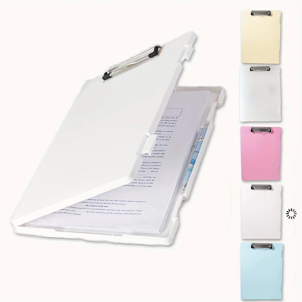 Portable A4 Nursing Clip File Plastic File Box Clipboard with Storage File Box Organizer Folder