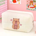 Cute Capybara 1pc pink blue Pillow Design Cosmetic Bag Pencil Case Pen Pouch Large-capacity Student Storage Pencil Case gift