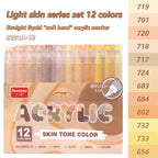 GuangNa 12-72 Colors Soft Brush Acrylic Marker Pen Set,Skin Tone, Macaron color,DIY Hand Drawn,Paint Art Markers pens,GN.8201F/M