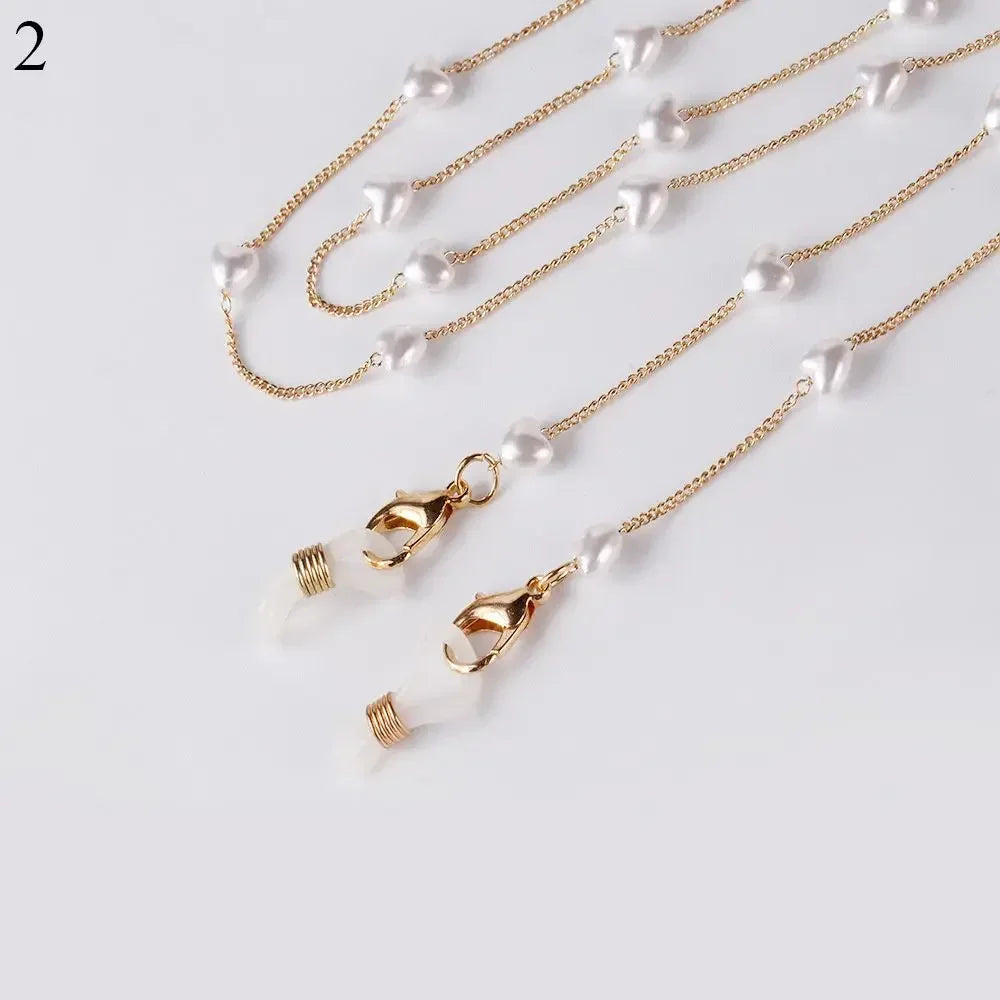 Fashion Pearl Sunglasses Chain Wearing Neck Holding Beaded Lanyard Cord Masks Sunglass Reading Glasses Chain Eyewear Accessories