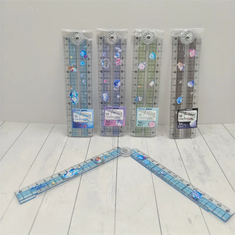 High Quality Folding Ruler Blue Ocean Serie Straight Edge Ruler Flexible and Portable Clearly Marked Scale for School&Office Use
