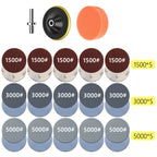 Headlight Repair Restoration Kit Car Polishing Disc 3inch 75mm Auto Waxing Sponge Sanding Pad With Sandpaper For Car Detailing