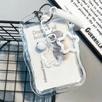 Cute  Photocard Keychain Case - Clear PVC Card Holder with Key Ring for Backpack, Protective Display Sleeve for Idol Photo, Gift for Fans Collectors