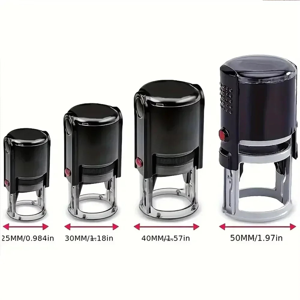 Custom Self-Inking Stamp 25/30/40/50mm Round LOGO Design Personalized Text Press-type Inking Stamp for Wedding Invitation Envelo