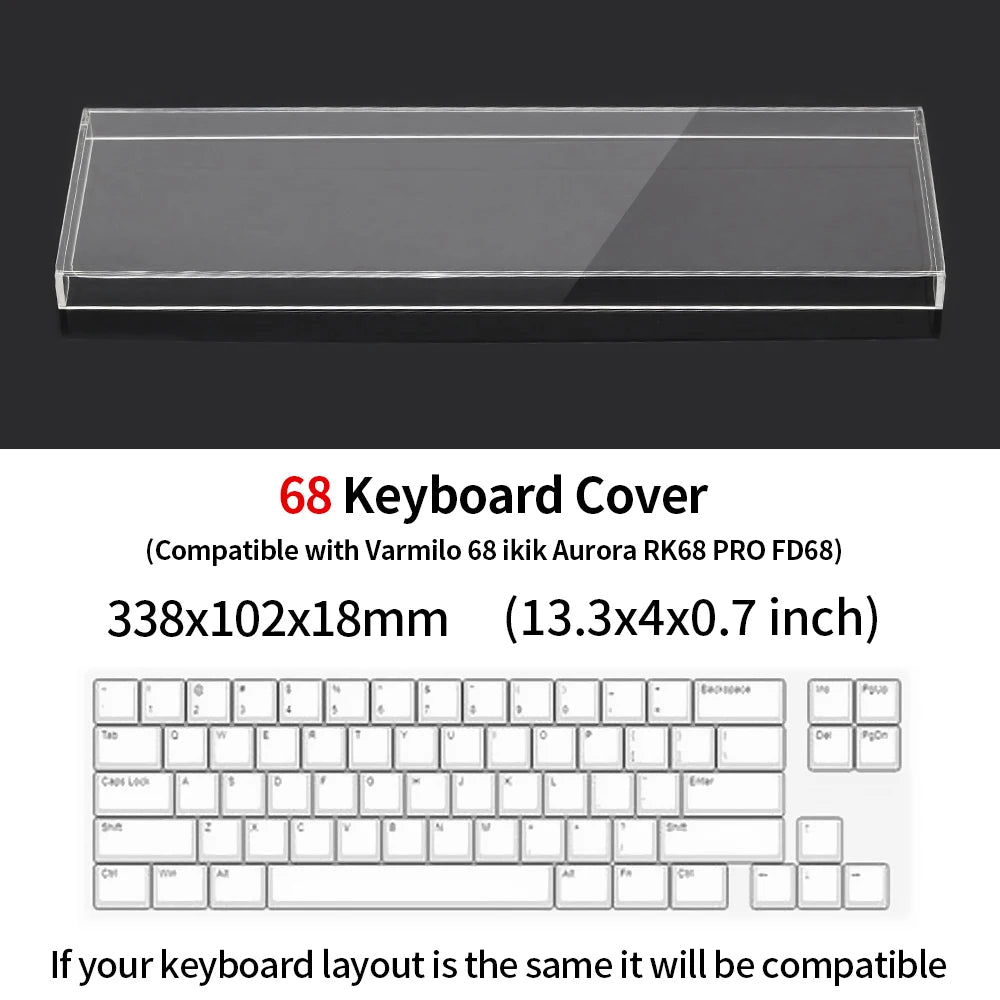 Acrylic Mechanical Keyboard Dust Cover New Mechanical Gaming Keyboard 104 Keys Mouse Protection Transparent Cover