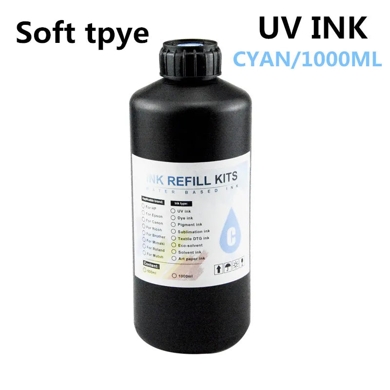 UV Hard Ink 1000ML UV Ink For Epson XP600 TX800 XP-600 L800 L805 L1800 R290 R300 1390 1400 1410 1430 DX5 DX7 DX10 UV Printer