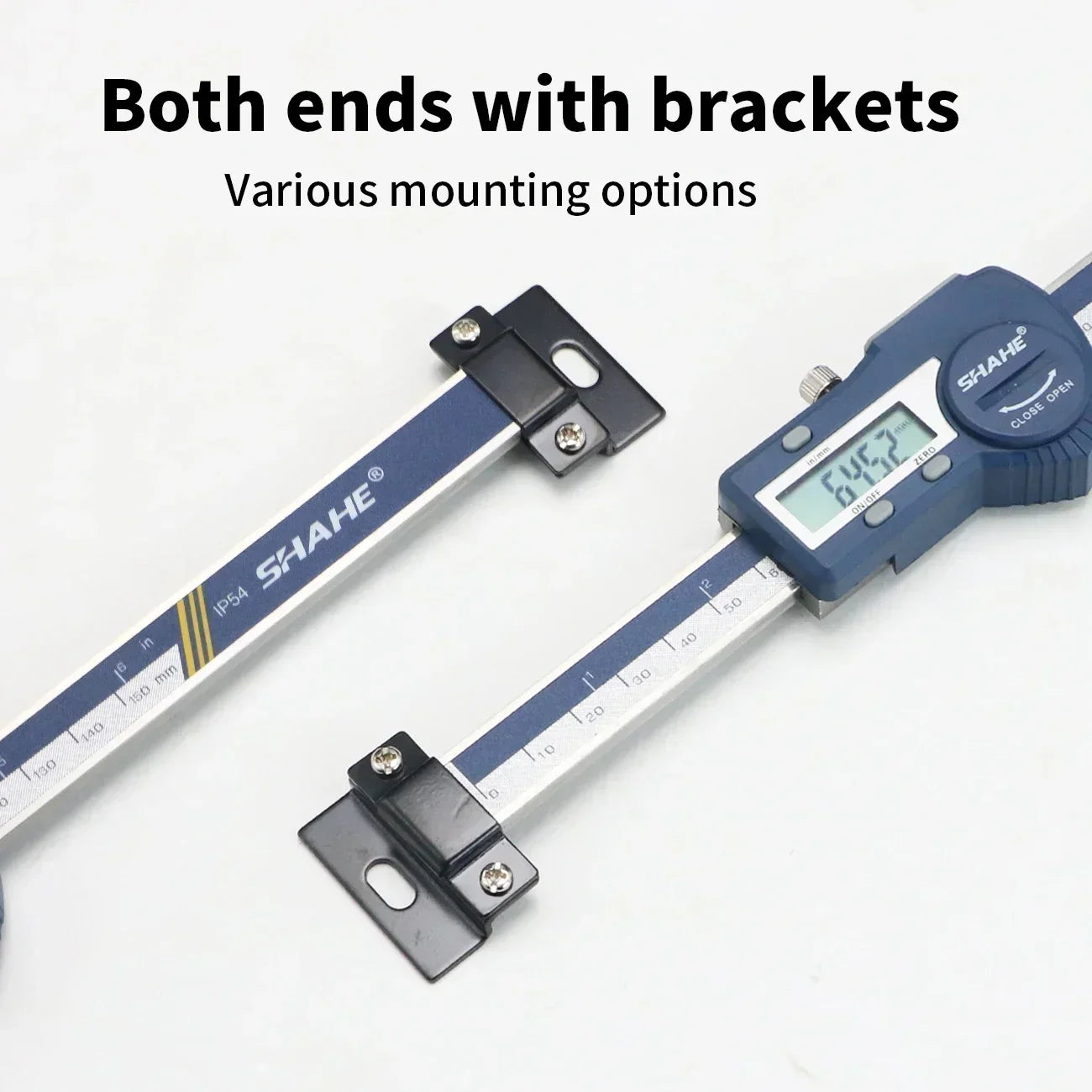 SHAHE Stainless Steel Horizontal Linear Scale Type Digital Caliper LCD Display