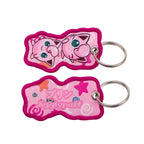 Kawaii Japanese Elf Anime Embroidery Key Fobs Key Tag Motorcycles Cars Backpack Chaveiro Keychain Fashion Keyring Friends Gifts