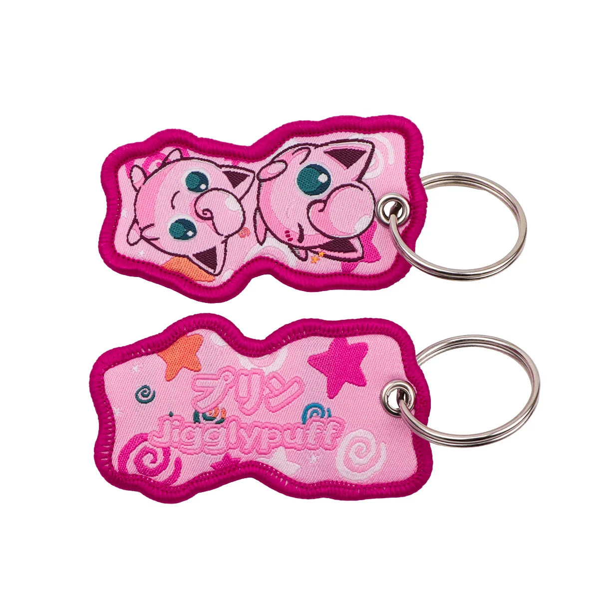 Kawaii Japanese Elf Anime Embroidery Key Fobs Key Tag Motorcycles Cars Backpack Chaveiro Keychain Fashion Keyring Friends Gifts