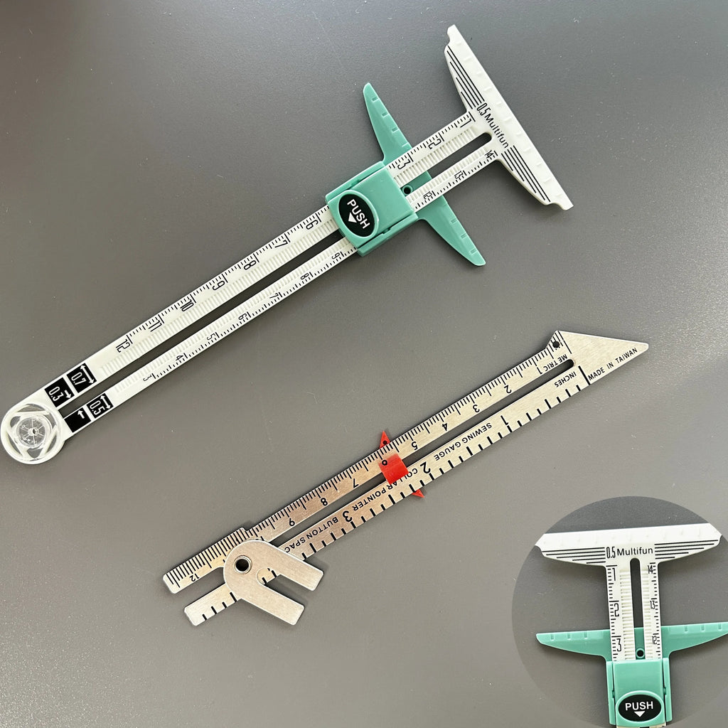 5-in-1 Exclusive Edition Sewing Ruler with Centimeter Scale And Slide Rule Heavy-Duty Plastic Structure for Cutting Embroidery A
