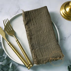 12PCS Napkins 41x41cm Cotton Cloth Gauze Retro Burr Rustic Kitchen Towel Dining Place Mat Wedding Party Linen Napkin Table Decor