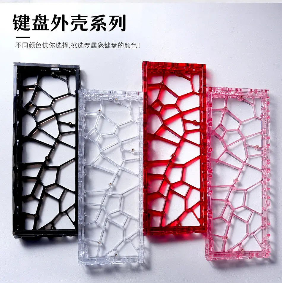GH60/Wooting60/MAD60 Hollow Transparent Keyboard Shell 60% Keys Layout Keyboard Case for PC Accessory Customized Keyboard Shell
