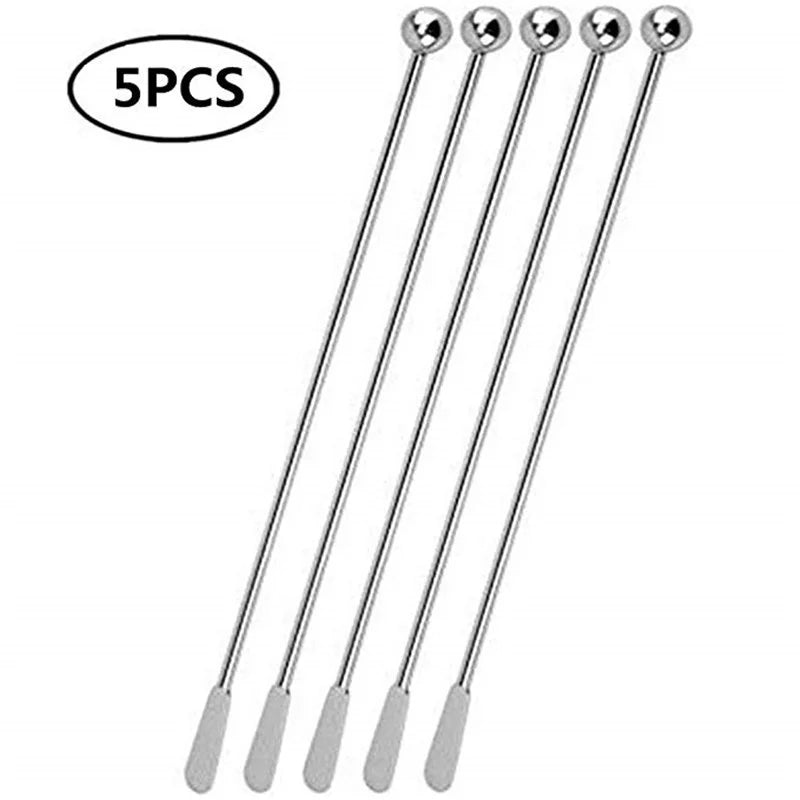 Stainless Steel Cocktail Drink Mixer Bar Stirring Mixing Sticks Muddler Ladle Stirrer Swizzle Sticks Coffee Stirring Sticks