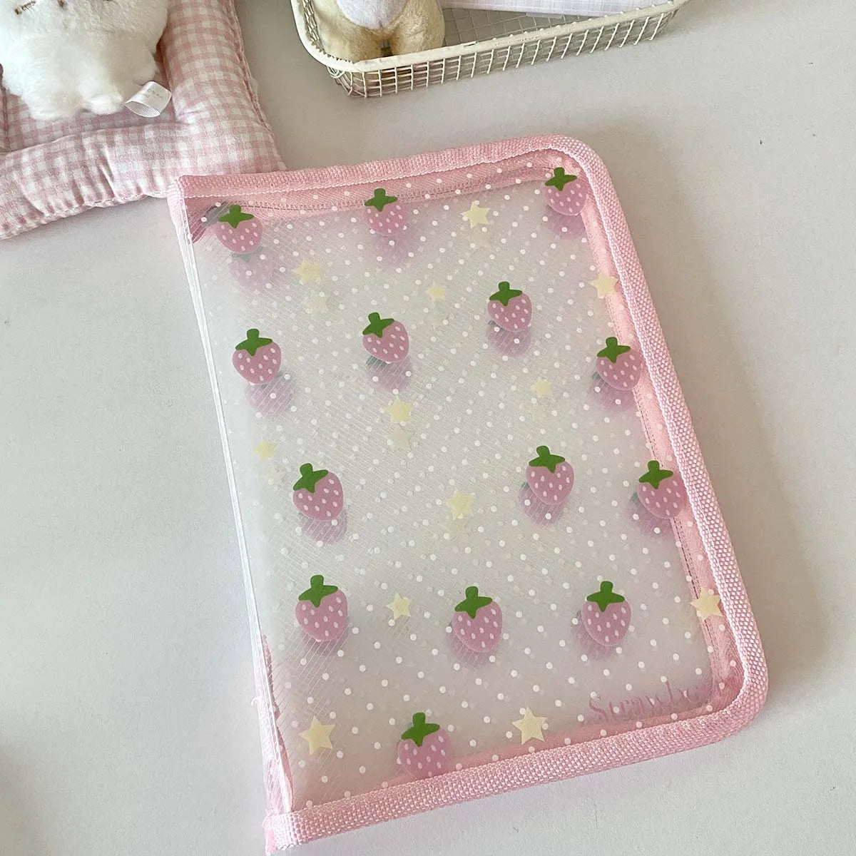 A5/A6 PP Twill Zipper Pouch Cute Stationery Storage Folder File Document Bag Zip File Folder School Office Supplies