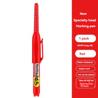 1-12 PCS 45mm Tip Waterproof Long Head Marker Pen Quick-Dry Ink for Woodworking Construction, Deep Hole White Black Red Blue