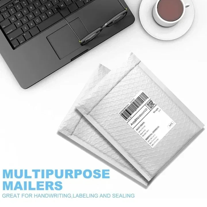 60/10Pcs White Bubble Envelopes Bag Adhesive Waterproof Foam Self Seal Packaging Bags With Bubble Mailing Bag Organizer Supplies
