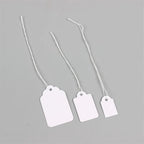 100pcs White Rectangular Paper Price Tag String Display Cards Promotion Label For Sales Jewelry Crafts Supplies Small Business