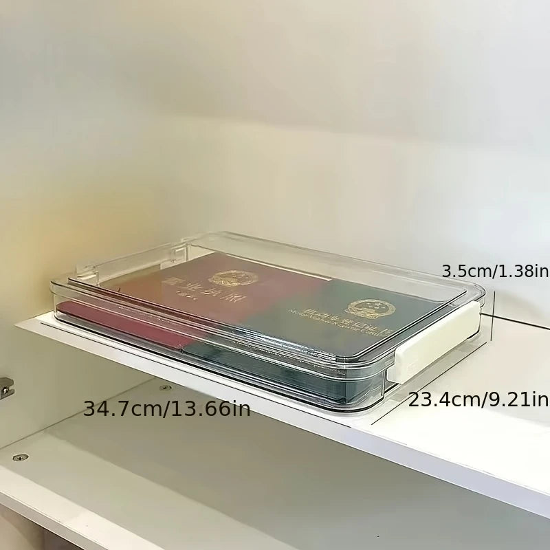 Acrylic Transparent Desktop Paper Storage Box A4 File Document Exam Paper Organizer Household Dust Proof Card Holder Case