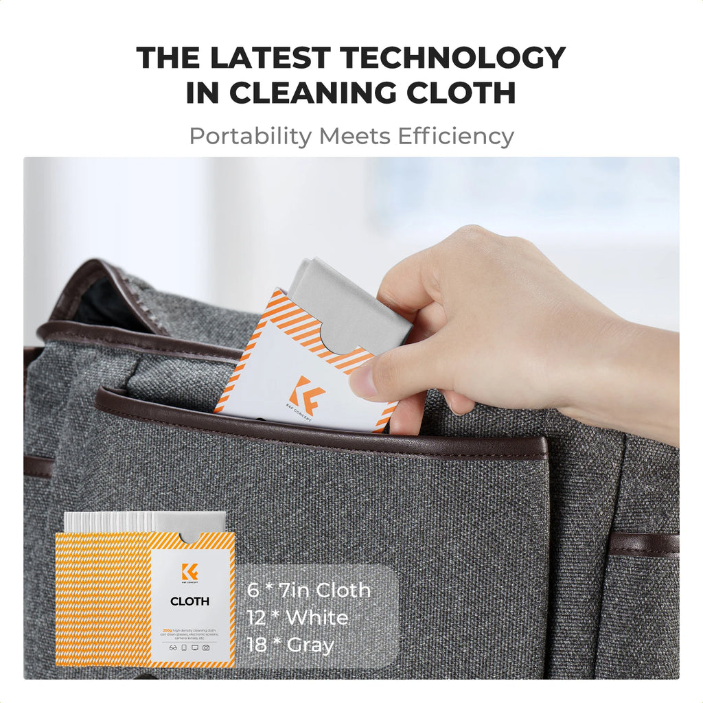 K&F CONCEPT 6*7inch Premium Microfiber Cleaning Cloths Lens Cleaning Cloth for Camera Lenses, Eyeglasses, Phone Screens, Cameras