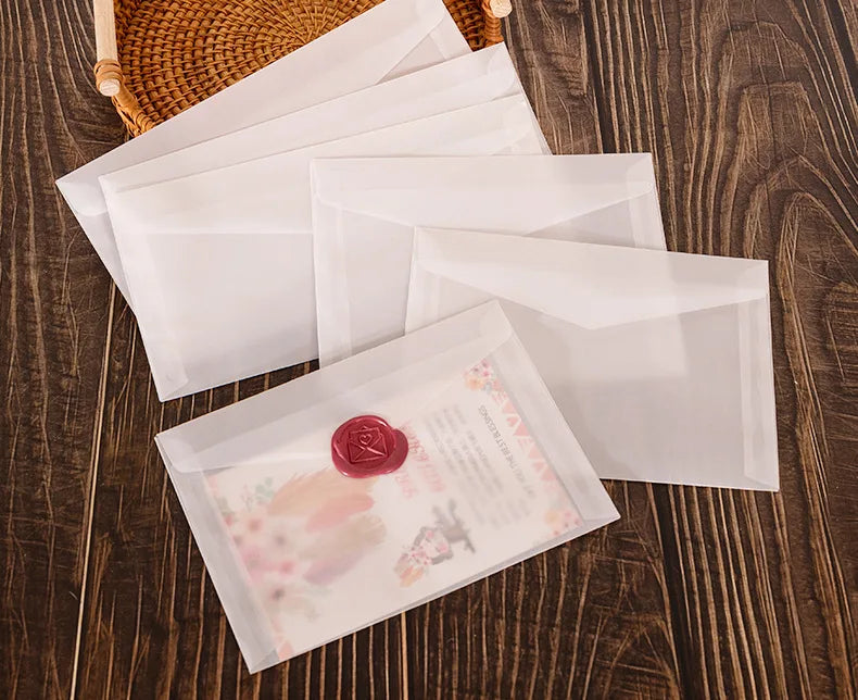 50pcs/lot Translucent Envelopes for Wedding Invitation European Style Sulfuric Acid Paper Envelope Business Storage Bag Envelope