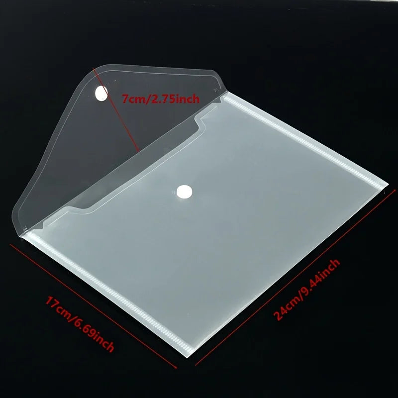 A5 Folder Bag Transparent Plastic Water Resistant File Holder File Paper Office Supplies Documents Protectors