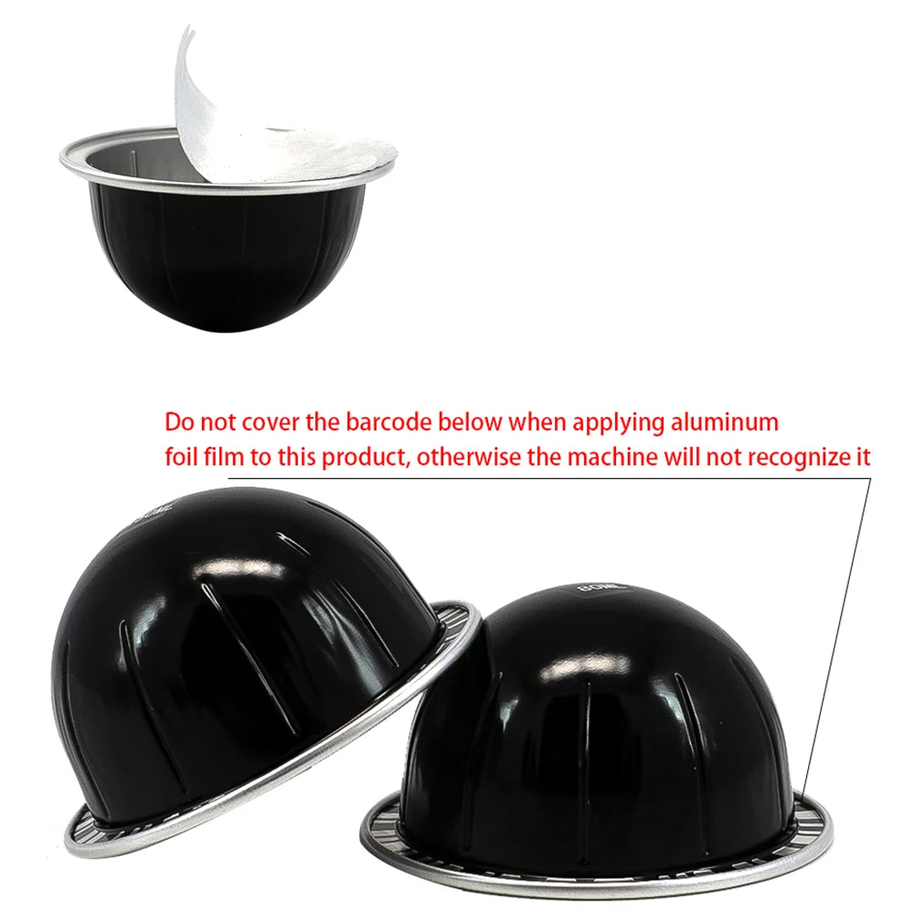 Reusable Aluminum Coffee Capsules Compatible with Nespresso Vertuo Machine - Durable Coffee Pod Shells for Espresso Lovers