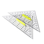 Professional Plastic Set Square Drafting Tools Transparent Angle Protractor Geometry With Handle Scale Ruler School Office