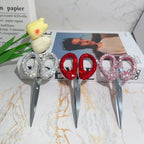 Bling Diamond Stainless Steel Shears Paper Cuttings knife Office Stationery Home Tailor Scissors Kitchen Cutter Cutting Tool