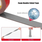 300CM Strong Permanent Double Sided Tape Acrylic Foam Adhesive Waterproof High Temperature Tape Sticker for Car Indoor Decor
