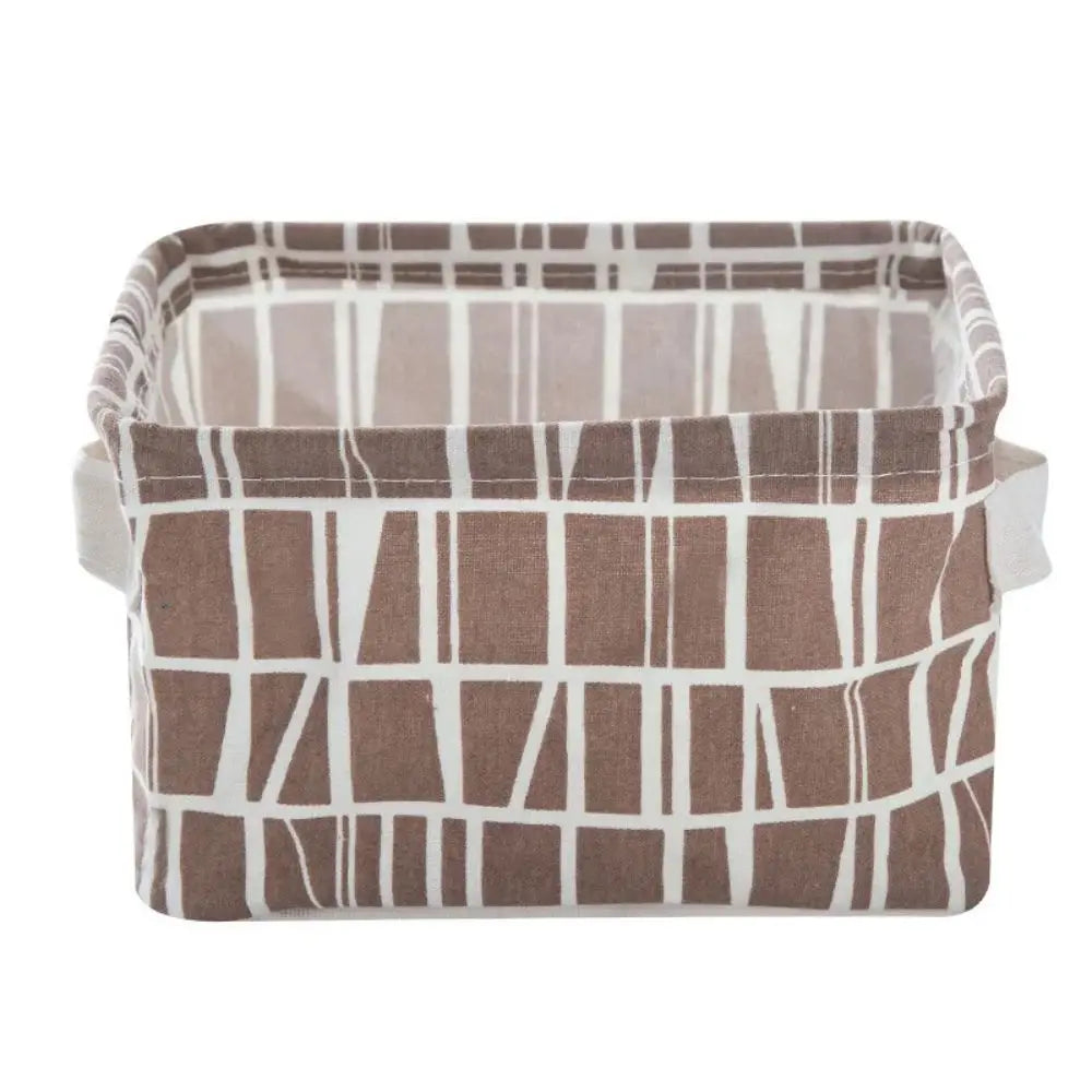 1pc Cotton Linen Fabric Waterproof Desktop Sundries Basket Storage Box Cosmetic Toy Organizer Underwear Socks Clothes Storagebag