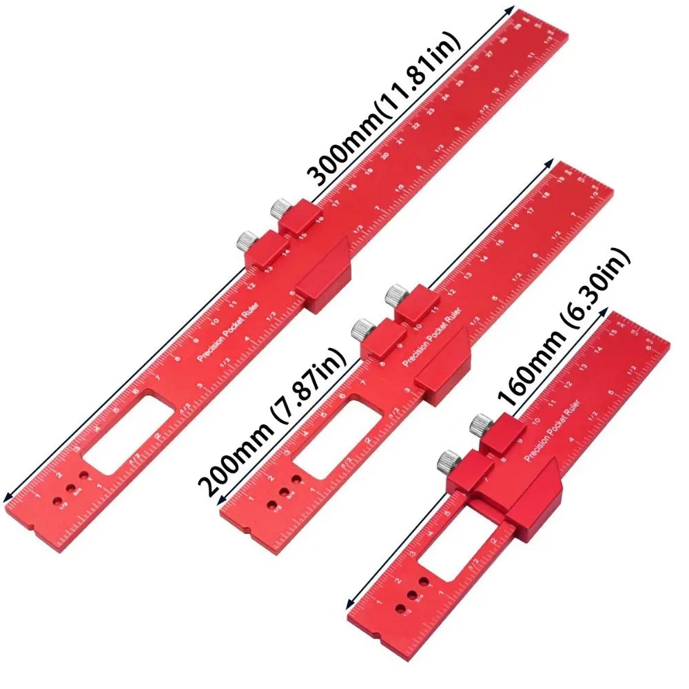 Metal Carpenter Square Angle Measuring Tool Precision T Square With Sliding Stop Imperial Metric Dual Scale Woodworking Marking