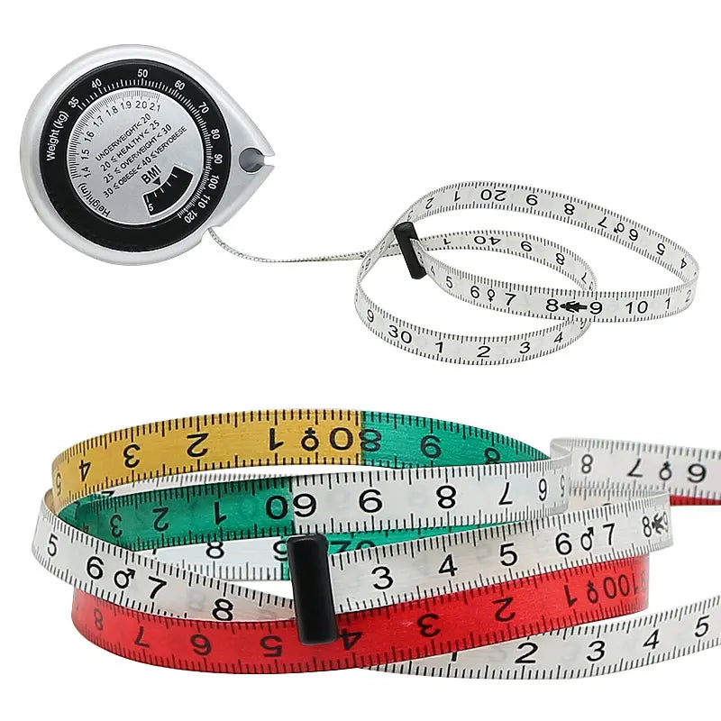 BMI Soft Body Measuring Tape 150cm Retractable PVC Ruler Meter Fitness Tools Measure Waist Lose Weight Fitness Women Men Gift